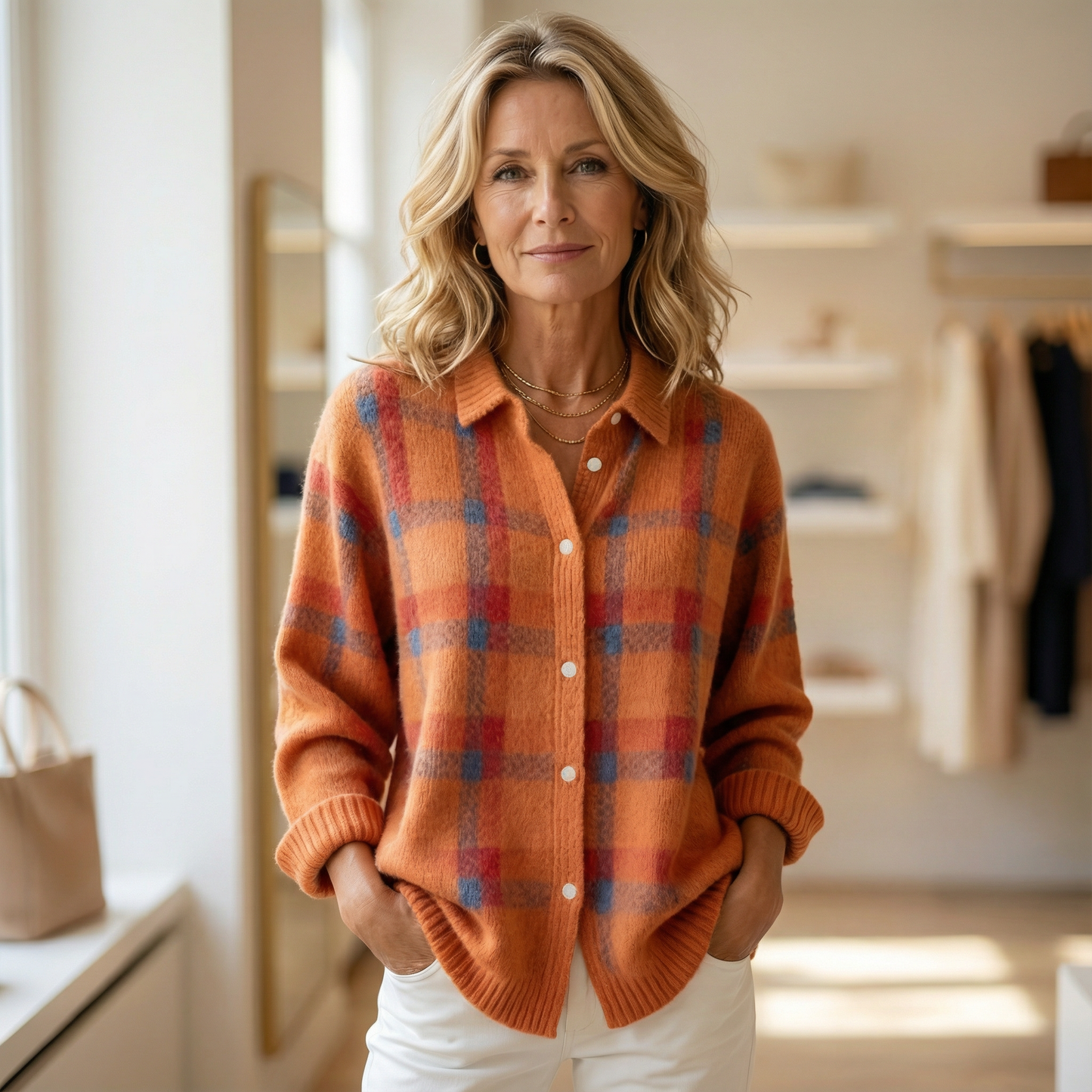 Clémence™ Tricot Carreaux