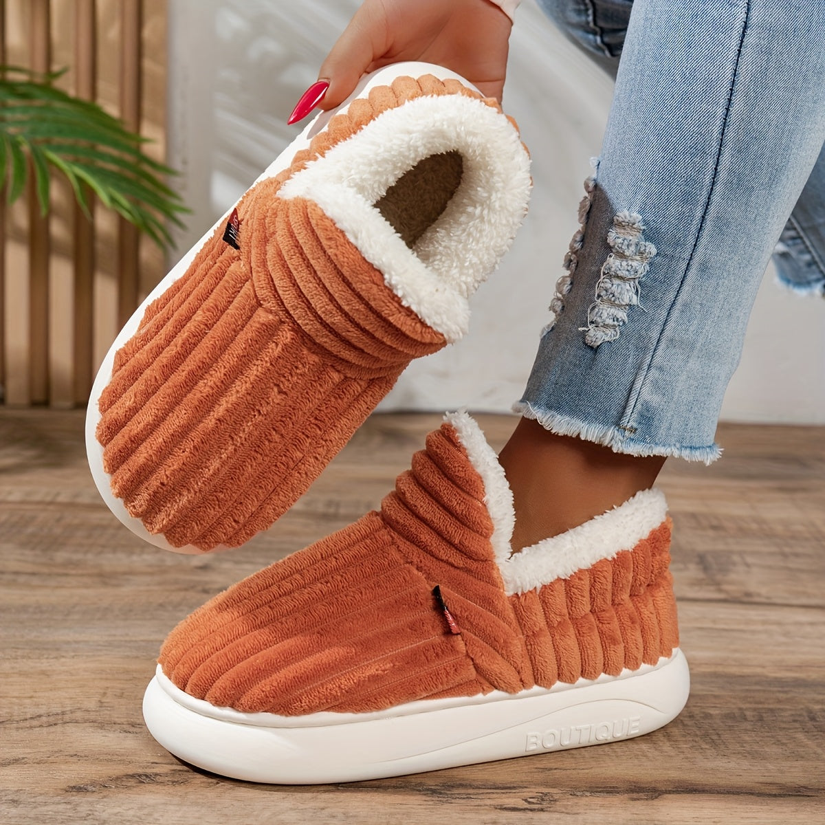 Chaussons en peluche CozyStep