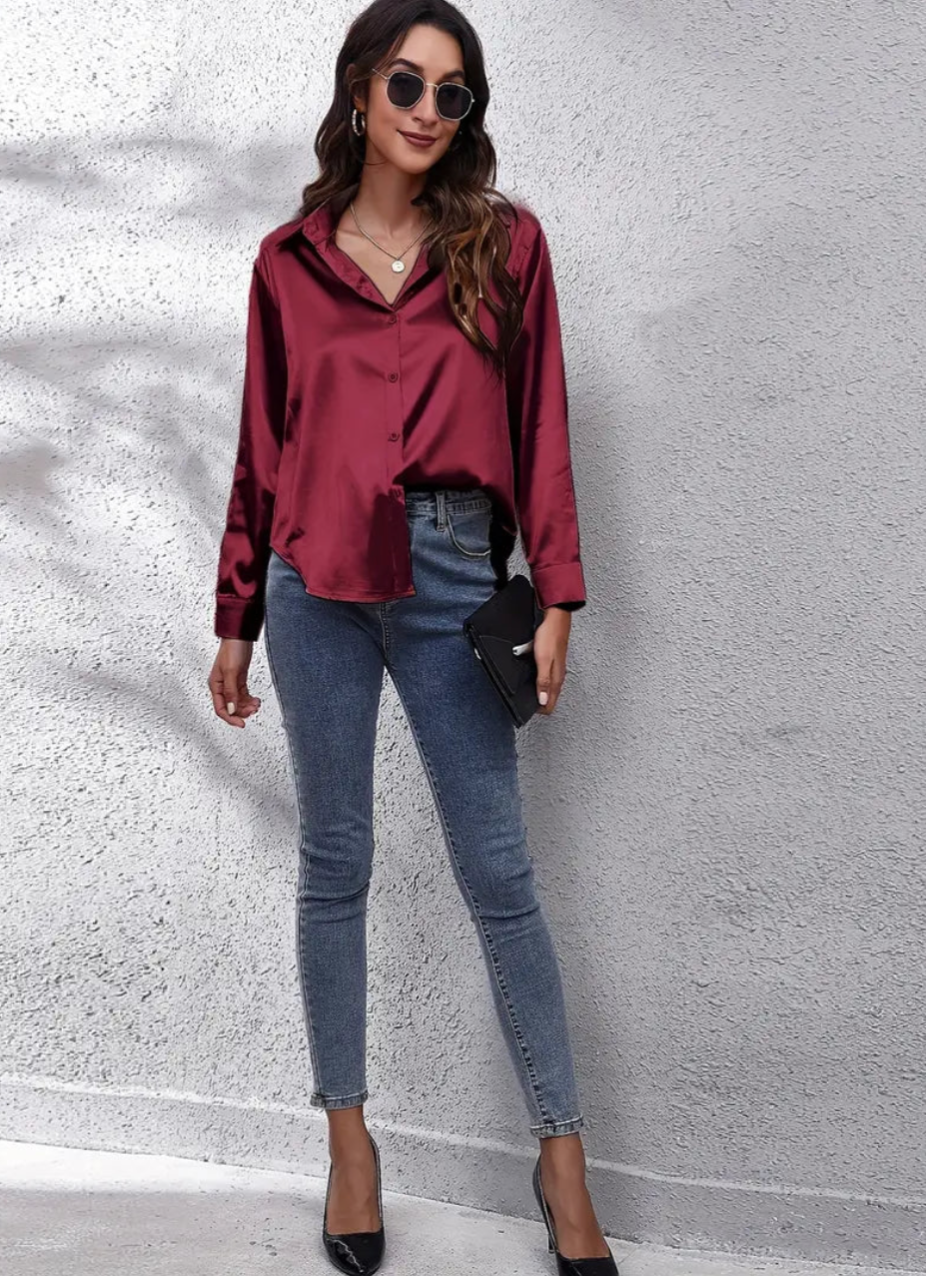 klassiekedamesblousebordeauxrood