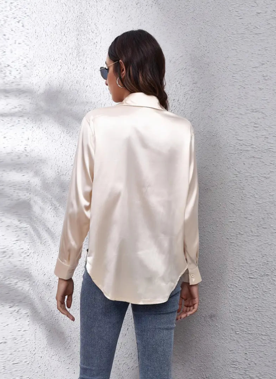 klassiekedamesblousechampagnerug