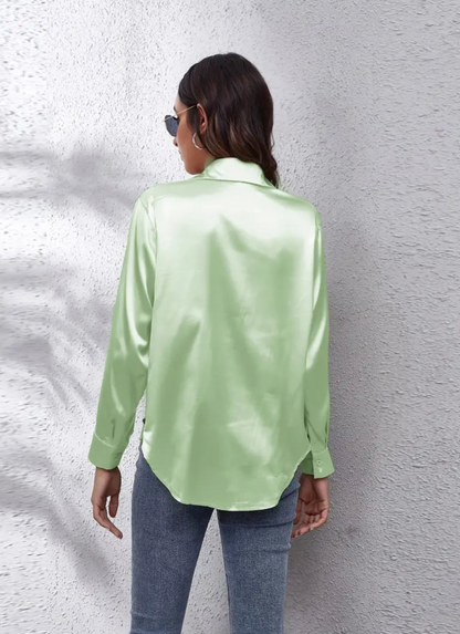 klassiekedamesblouselichtgroenrug